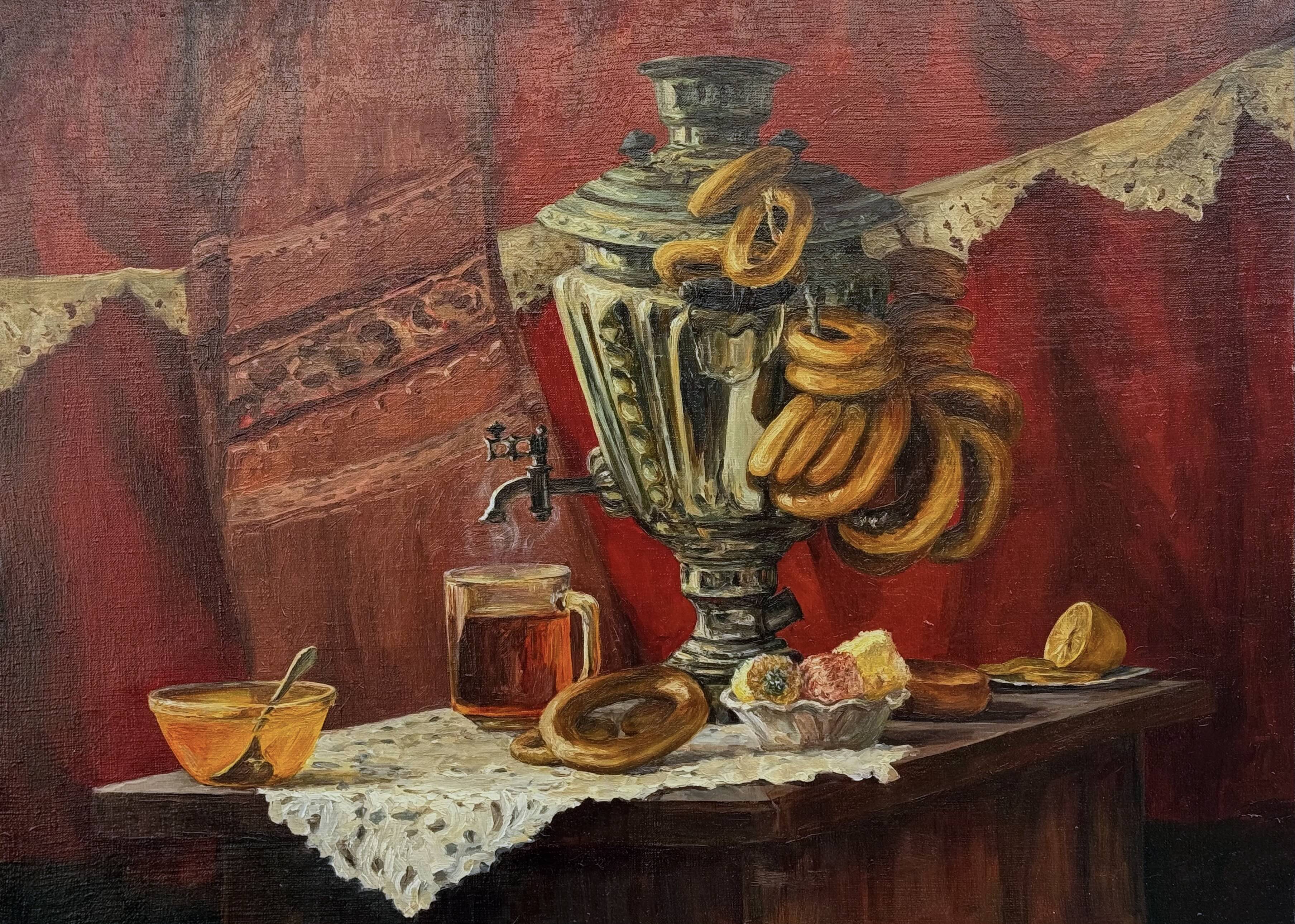 Afternoon Tea – oil painting by Xristina
