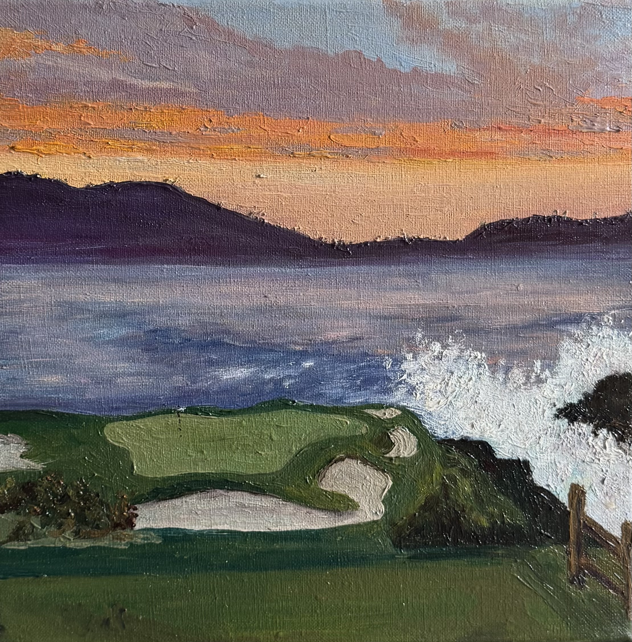 Pebble Beach 7 Hole, 25 × 25 cm, 2024 (sold)