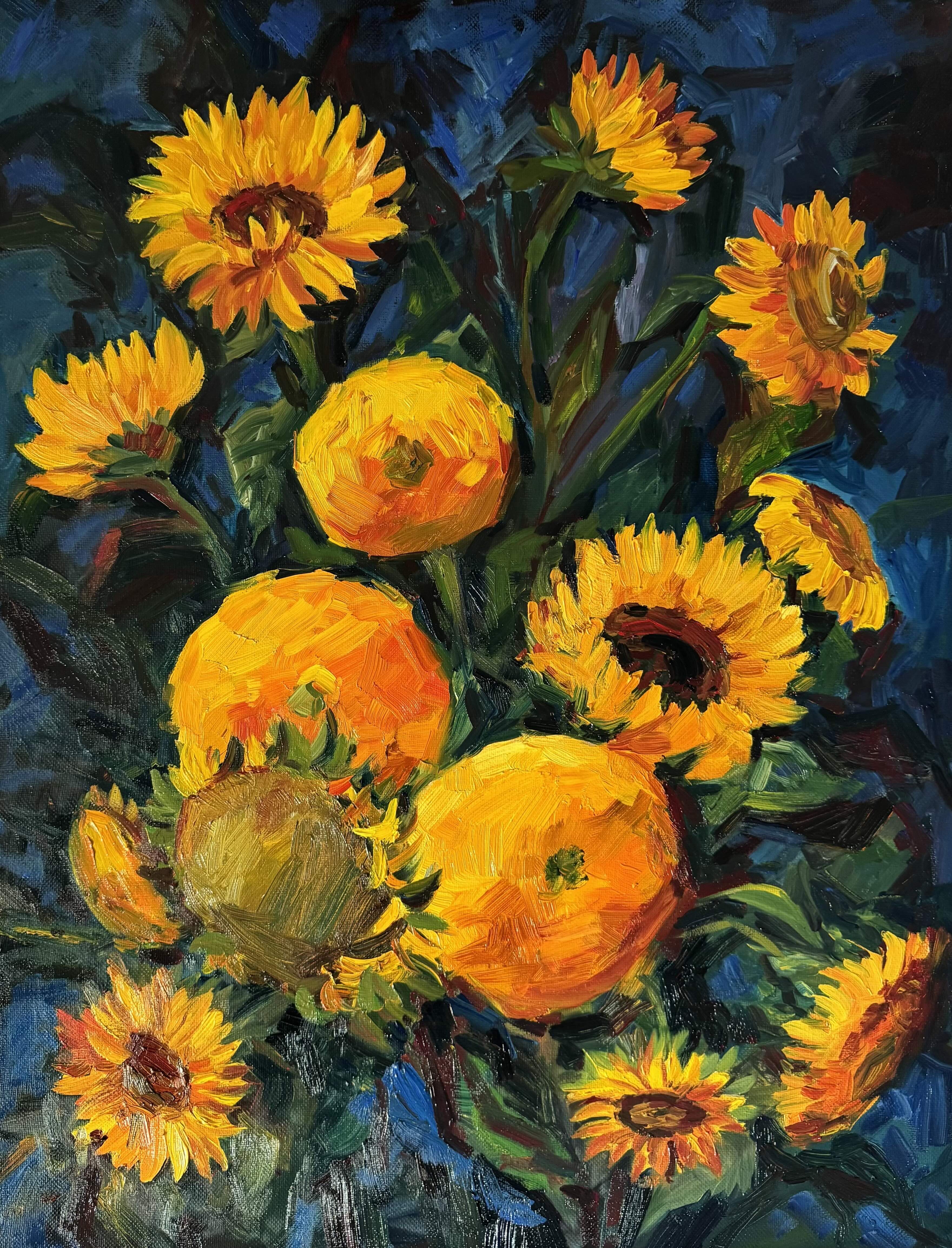 Sunflowers, 80 × 60 cm, 2024